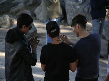 Haciendo ejercicios psicomotrices